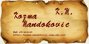 Kozma Mandoković vizit kartica